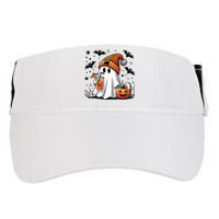 Cute Ghost Drinking Coffee Halloween Ghost Coffee Women Adult Drive Performance Visor