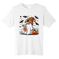 Cute Ghost Drinking Coffee Halloween Ghost Coffee Women Tall Fusion ChromaSoft Performance T-Shirt