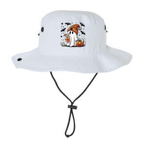 Cute Ghost Drinking Coffee Halloween Ghost Coffee Women Legacy Cool Fit Booney Bucket Hat