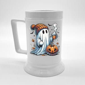 Cute Ghost Drinking Coffee Halloween Ghost Coffee Women Beer Stein