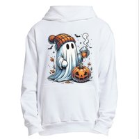 Cute Ghost Drinking Coffee Halloween Ghost Coffee Women Urban Pullover Hoodie