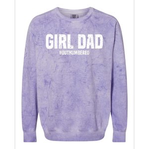 Cool Girl Dad For  Father Super Proud Dad Outnumbered Dad Colorblast Crewneck Sweatshirt