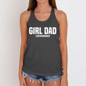 Cool Girl Dad For  Father Super Proud Dad Outnumbered Dad Women's Knotted Racerback Tank