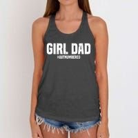 Cool Girl Dad For  Father Super Proud Dad Outnumbered Dad Women's Knotted Racerback Tank