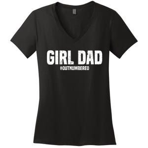 Cool Girl Dad For  Father Super Proud Dad Outnumbered Dad Women's V-Neck T-Shirt