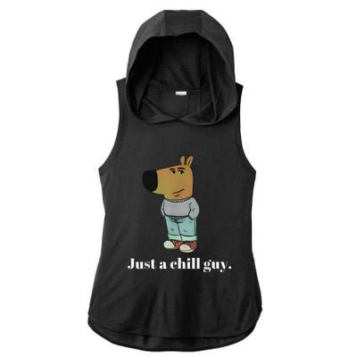 Chill Guy Dog Funny Chill Guy Meme Ladies PosiCharge Tri-Blend Wicking Draft Hoodie Tank