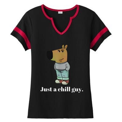 Chill Guy Dog Funny Chill Guy Meme Ladies Halftime Notch Neck Tee