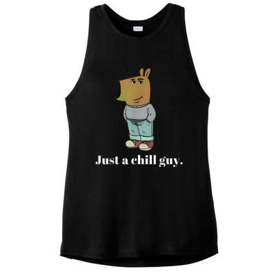 Chill Guy Dog Funny Chill Guy Meme Ladies PosiCharge Tri-Blend Wicking Tank