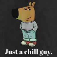 Chill Guy Dog Funny Chill Guy Meme 7 Panel Mesh Trucker Snapback Hat