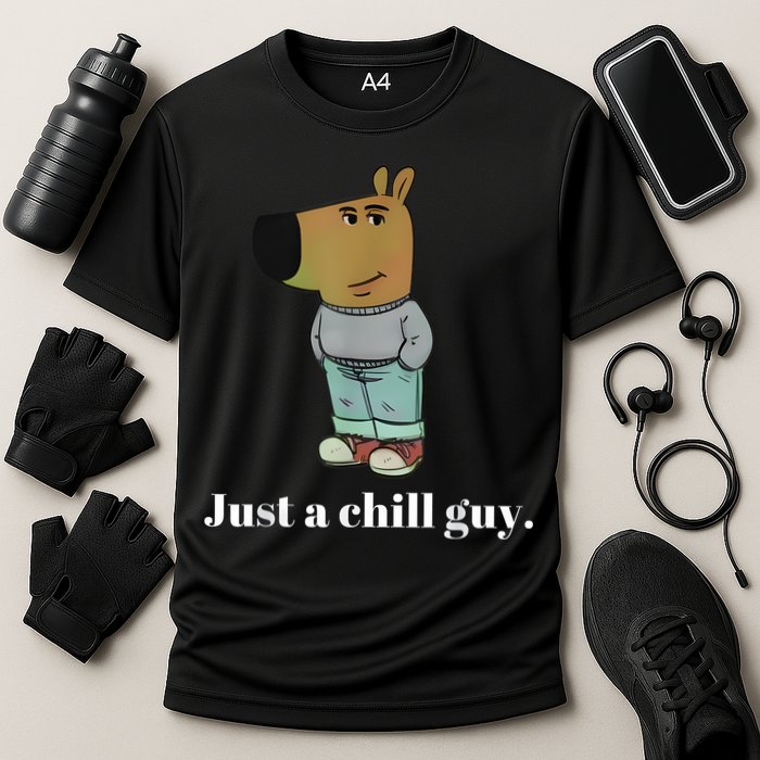 Chill Guy Dog Funny Chill Guy Meme Cooling Performance Crew T-Shirt