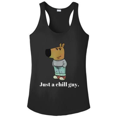 Chill Guy Dog Funny Chill Guy Meme Ladies PosiCharge Competitor Racerback Tank