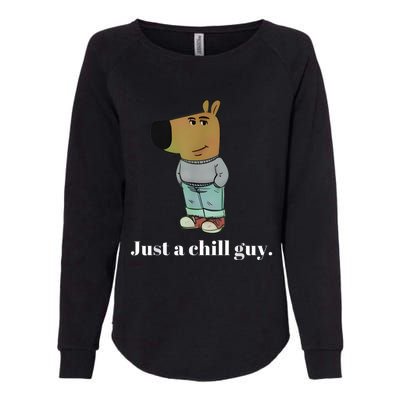 Chill Guy Dog Funny Chill Guy Meme Womens California Wash Sweatshirt