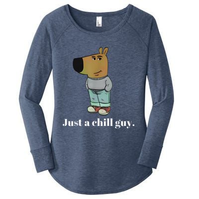 Chill Guy Dog Funny Chill Guy Meme Women's Perfect Tri Tunic Long Sleeve Shirt