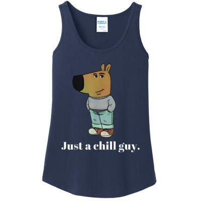 Chill Guy Dog Funny Chill Guy Meme Ladies Essential Tank