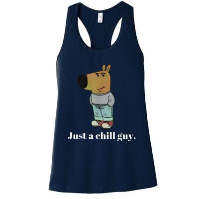 Chill Guy Dog Funny Chill Guy Meme Women's Racerback Tank