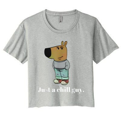 Chill Guy Dog Funny Chill Guy Meme Women's Crop Top Tee