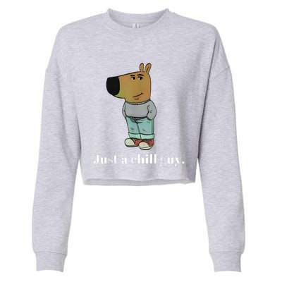 Chill Guy Dog Funny Chill Guy Meme Cropped Pullover Crew