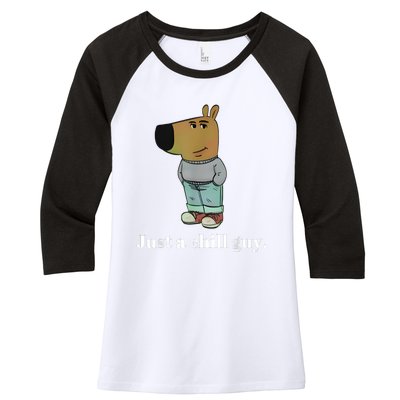 Chill Guy Dog Funny Chill Guy Meme Women's Tri-Blend 3/4-Sleeve Raglan Shirt