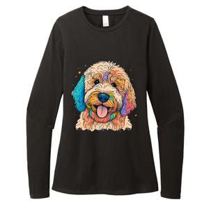 Cute Goldendoodle Dog On Golden Doodle Lover Womens CVC Long Sleeve Shirt