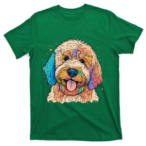 Cute Goldendoodle Dog On Golden Doodle Lover T-Shirt