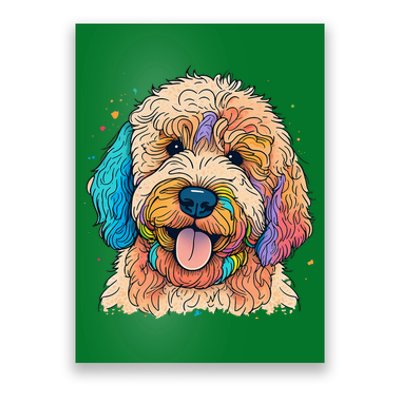 Cute Goldendoodle Dog On Golden Doodle Lover Poster