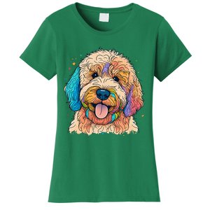 Cute Goldendoodle Dog On Golden Doodle Lover Women's T-Shirt