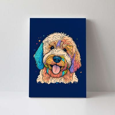 Cute Goldendoodle Dog On Golden Doodle Lover Canvas