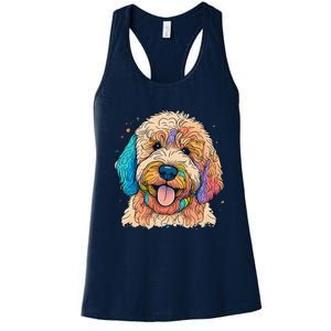 Cute Goldendoodle Dog On Golden Doodle Lover Women's Racerback Tank