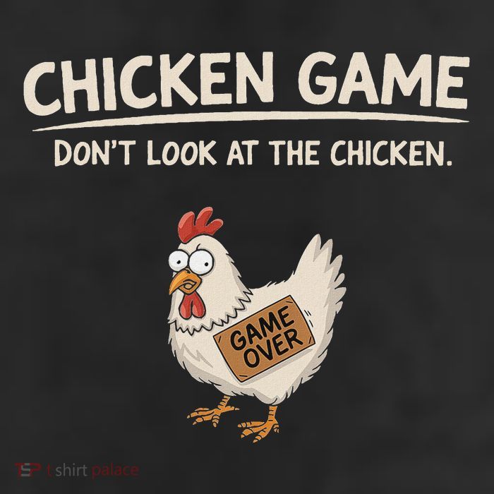 Chicken Game DonT Look At The Chicken 7 Panel Mesh Trucker Snapback Hat