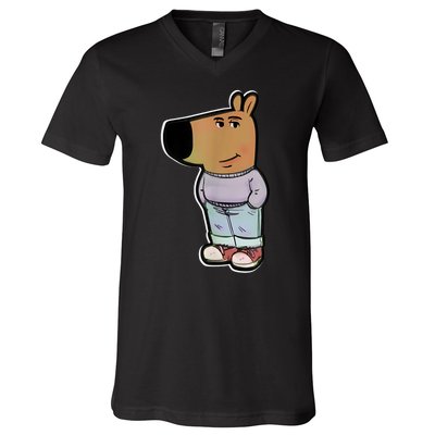 Chill Guy Dog Funny Chill Guy Meme V-Neck T-Shirt