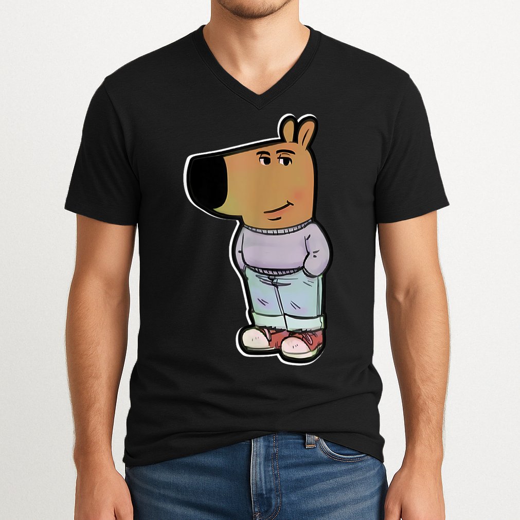 Chill Guy Dog Funny Chill Guy Meme V-Neck T-Shirt
