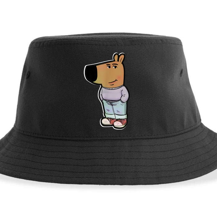 Chill Guy Dog Funny Chill Guy Meme Sustainable Bucket Hat