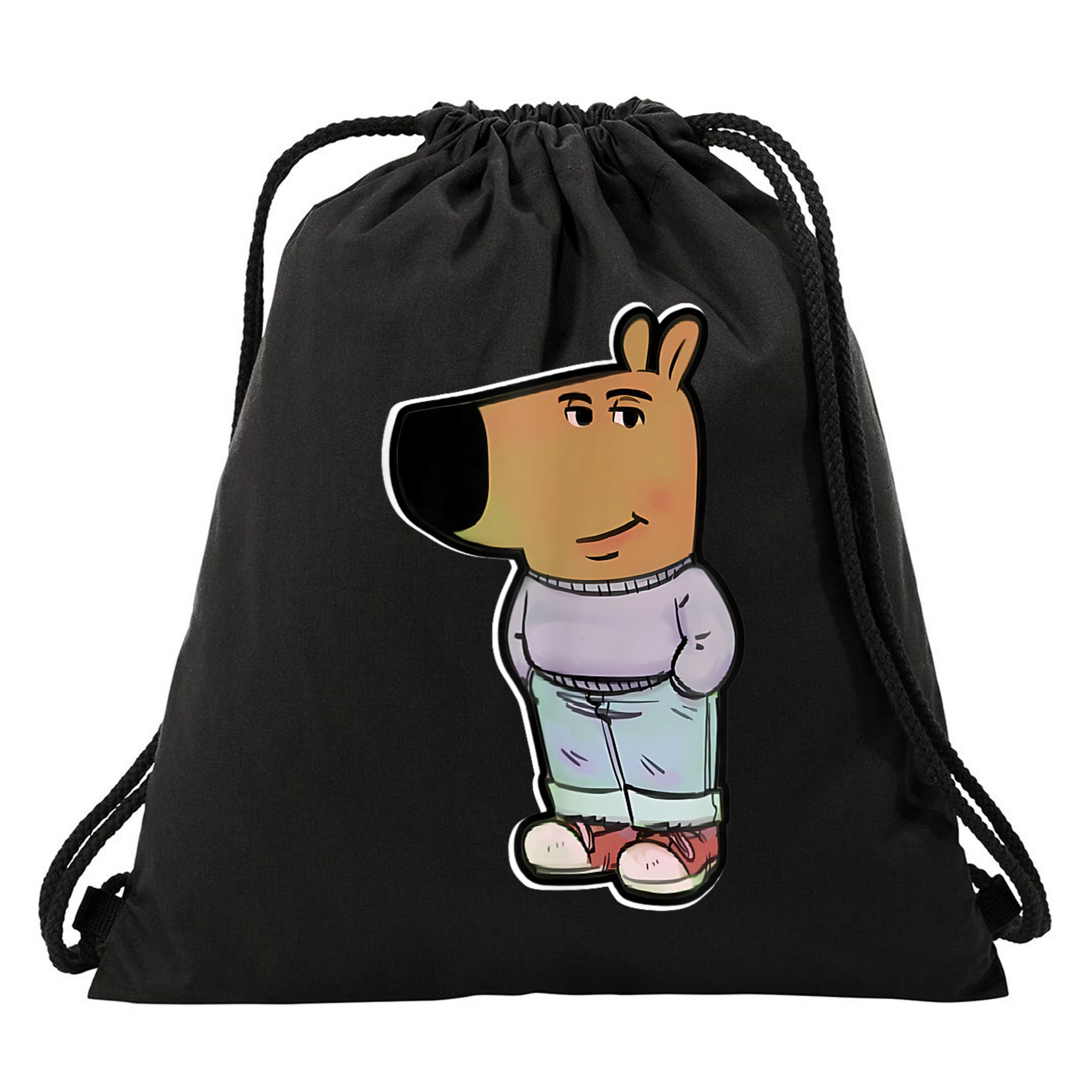 Chill Guy Dog Funny Chill Guy Meme Drawstring Bag