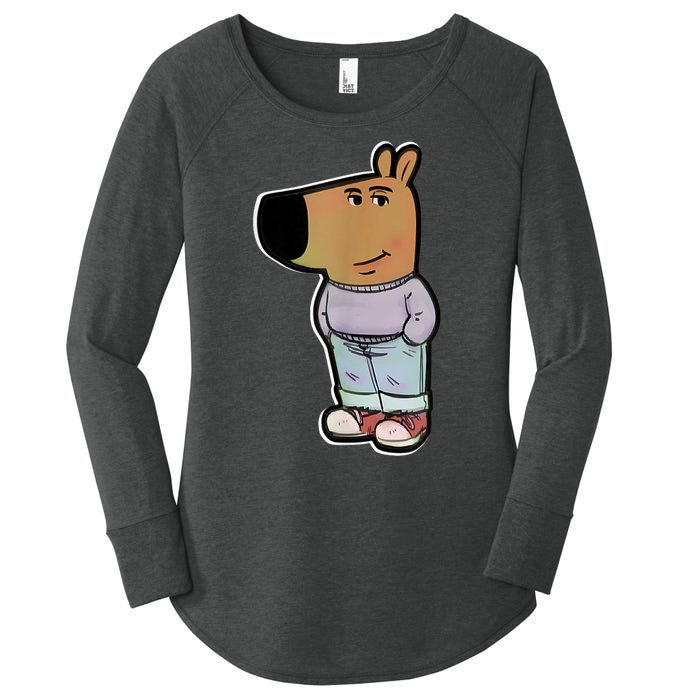 Chill Guy Dog Funny Chill Guy Meme Women's Perfect Tri Tunic Long Sleeve Shirt