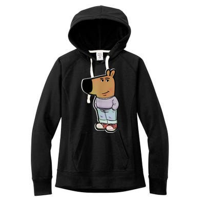 Chill Guy Dog Funny Chill Guy Meme Women's Fleece Hoodie