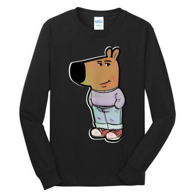 Chill Guy Dog Funny Chill Guy Meme Tall Long Sleeve T-Shirt
