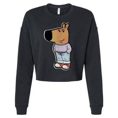 Chill Guy Dog Funny Chill Guy Meme Cropped Pullover Crew