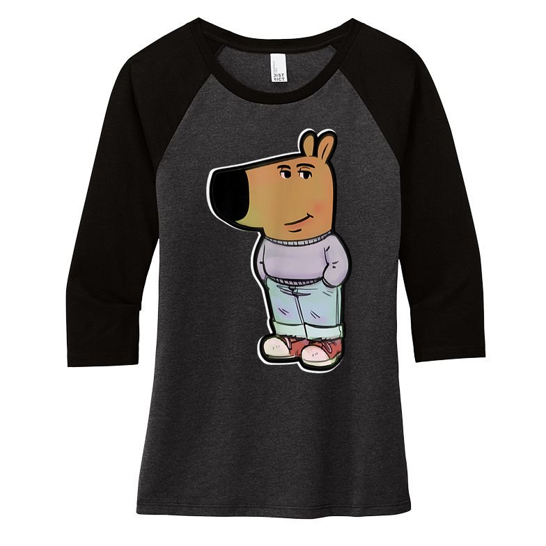 Chill Guy Dog Funny Chill Guy Meme Women's Tri-Blend 3/4-Sleeve Raglan Shirt
