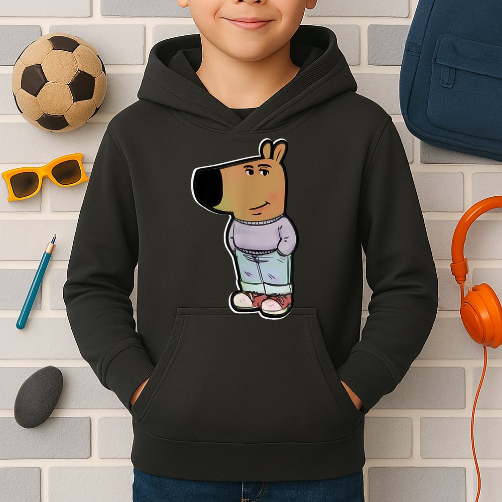 Chill Guy Dog Funny Chill Guy Meme Kids Hoodie