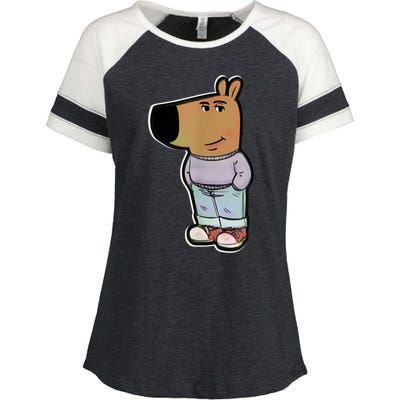 Chill Guy Dog Funny Chill Guy Meme Enza Ladies Jersey Colorblock Tee