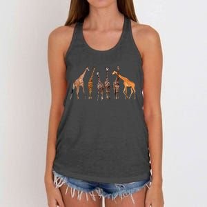 Cute Giraffe Design For Women Safari Zoo Giraffe Lovers Women's Knotted Racerback Tank