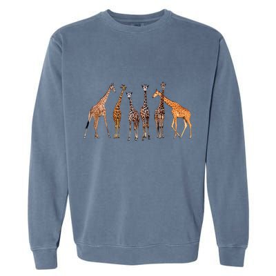 Cute Giraffe Design For Women Safari Zoo Giraffe Lovers Garment-Dyed Sweatshirt