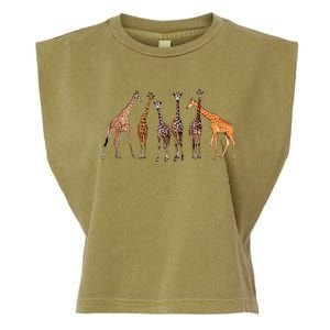 Cute Giraffe Design For Women Safari Zoo Giraffe Lovers Garment-Dyed Women's Muscle Tee