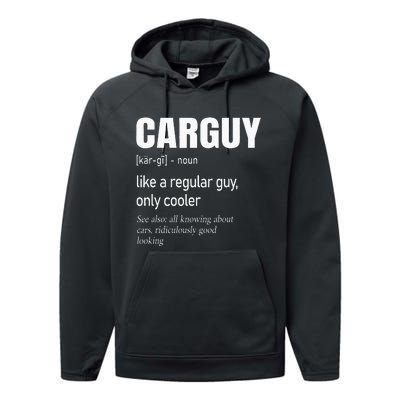 Car Guy Definition Mechanic & Auto Racing Performance Fleece Hoodie