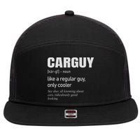 Car Guy Definition Mechanic & Auto Racing 7 Panel Mesh Trucker Snapback Hat