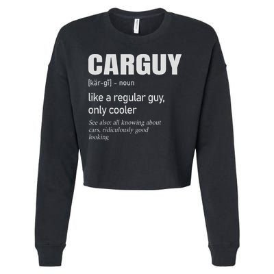 Car Guy Definition Mechanic & Auto Racing Cropped Pullover Crew