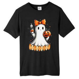 Cute Ghost Drinking Coffee Halloween Fall Ghost Coffee Tall Fusion ChromaSoft Performance T-Shirt