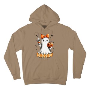 Cute Ghost Drinking Coffee Halloween Fall Ghost Coffee Hoodie