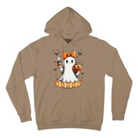 Cute Ghost Drinking Coffee Halloween Fall Ghost Coffee Hoodie