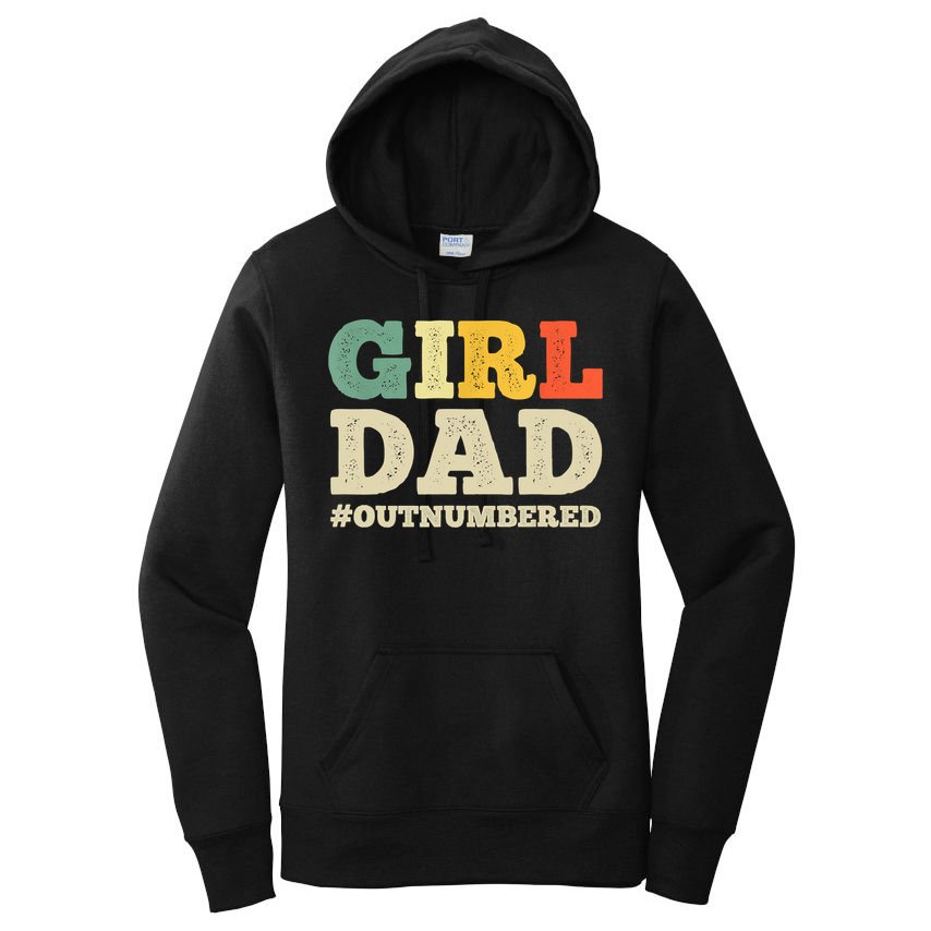 Cool Girl Dad For Father Super Proud Dad Outnumbered Dad Women's Pullover Hoodie